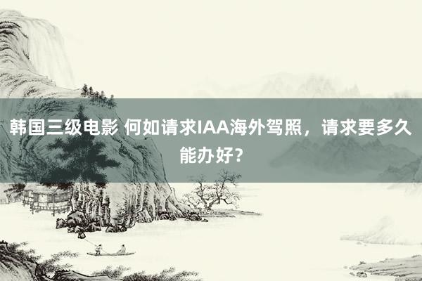 韩国三级电影 何如请求IAA海外驾照，请求要多久能办好？